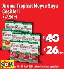 AROMA TROPİCAL MEYVE SUYU ÇEŞİTLERİ • 6*200 ML